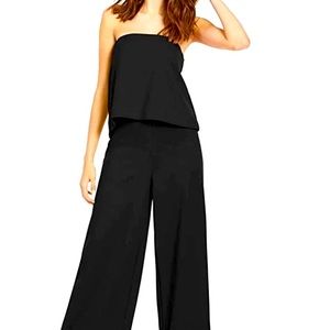 Rachel Roy Isla Black Strapless Jump Suit XS NWOT